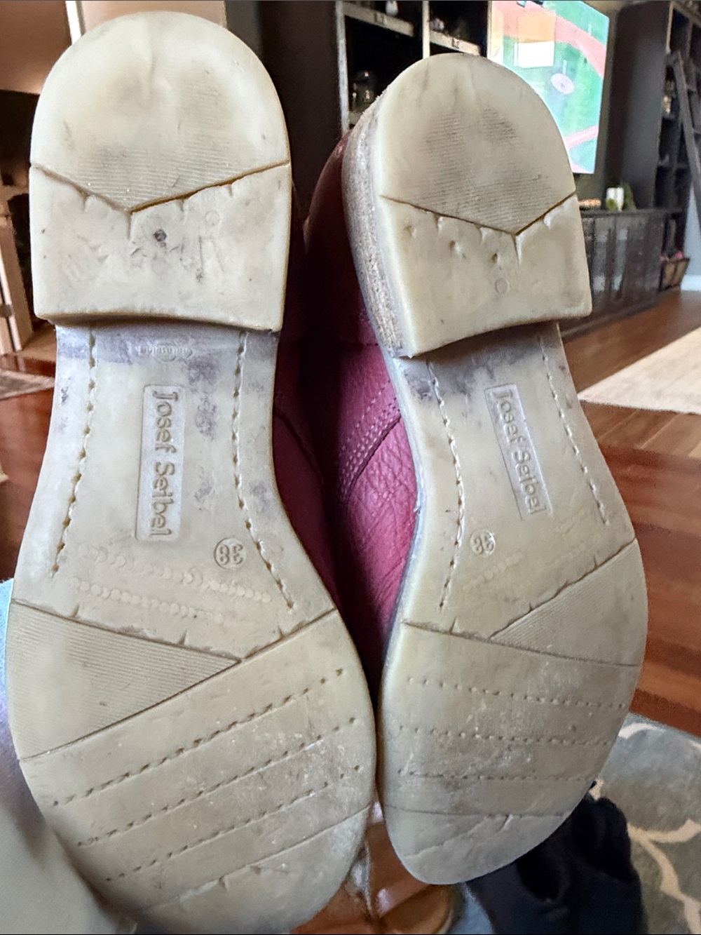 Josef Seibel Burgundy Lace-Up Ankle Booties - Picture 3 of 6